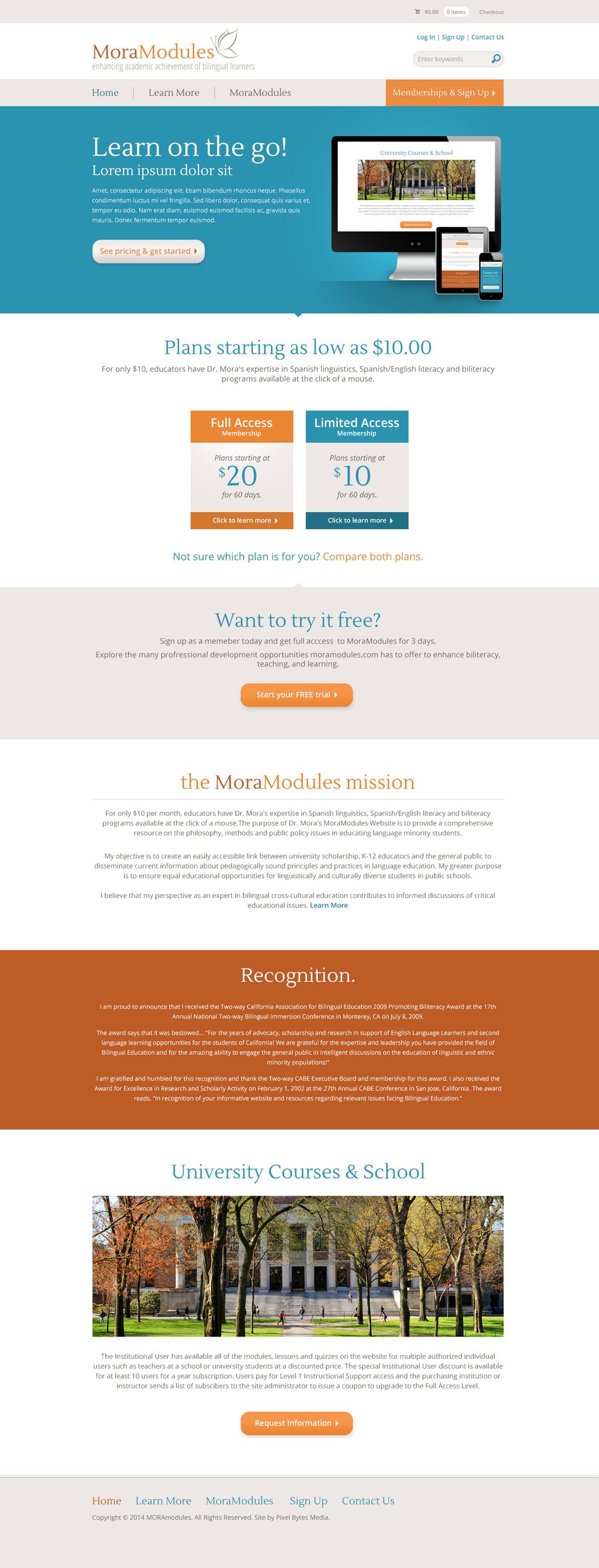 San Diego e-Learning Website Design - MoraModules